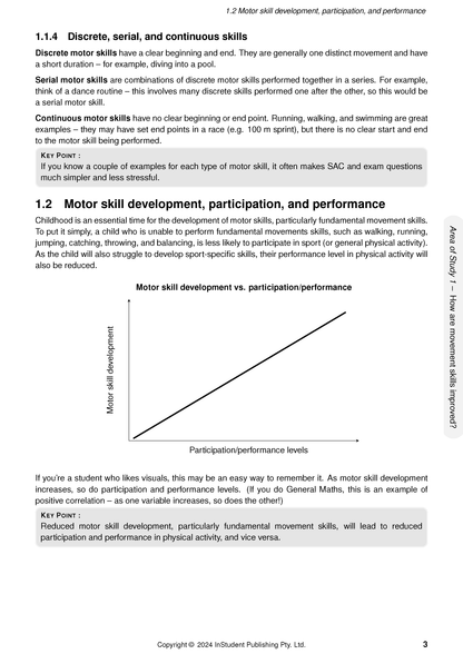 Physical Education Course Notes by ATAR Notes, displaying a white page with black text, headings, and a line graph.