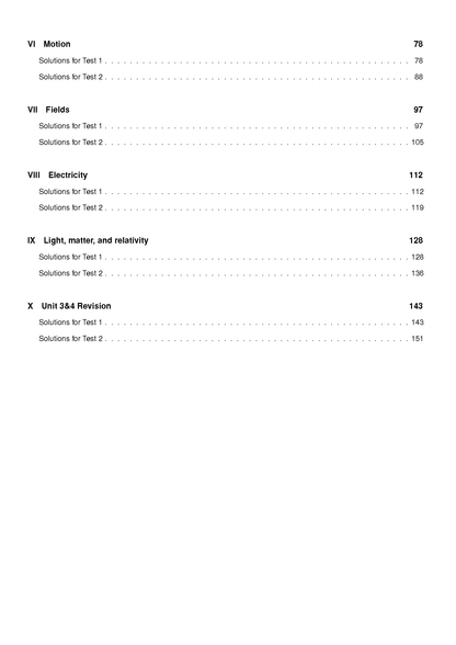 White Topic Tests by ATAR Notes, showing a table of contents with Roman numeral sections and page numbers.