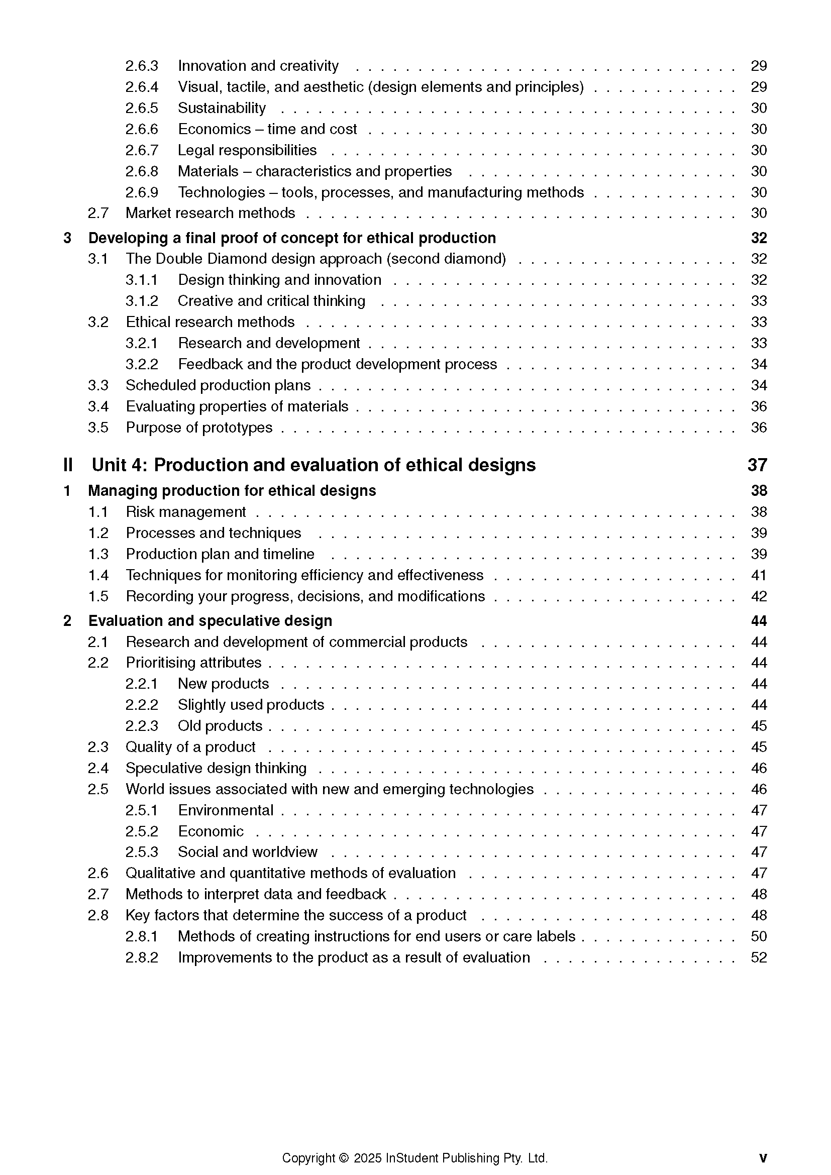 White course notes by ATAR Notes, displaying a table of contents with section headings, dotted lines, and page numbers.
