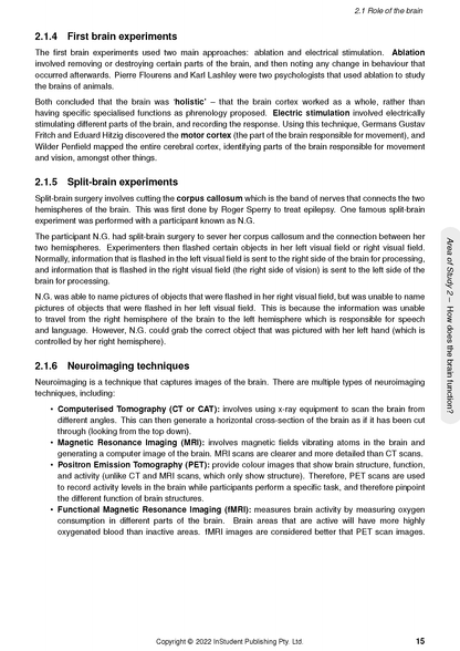 White course notes page by ATAR Notes, displaying psychology content with headings and bullet points.