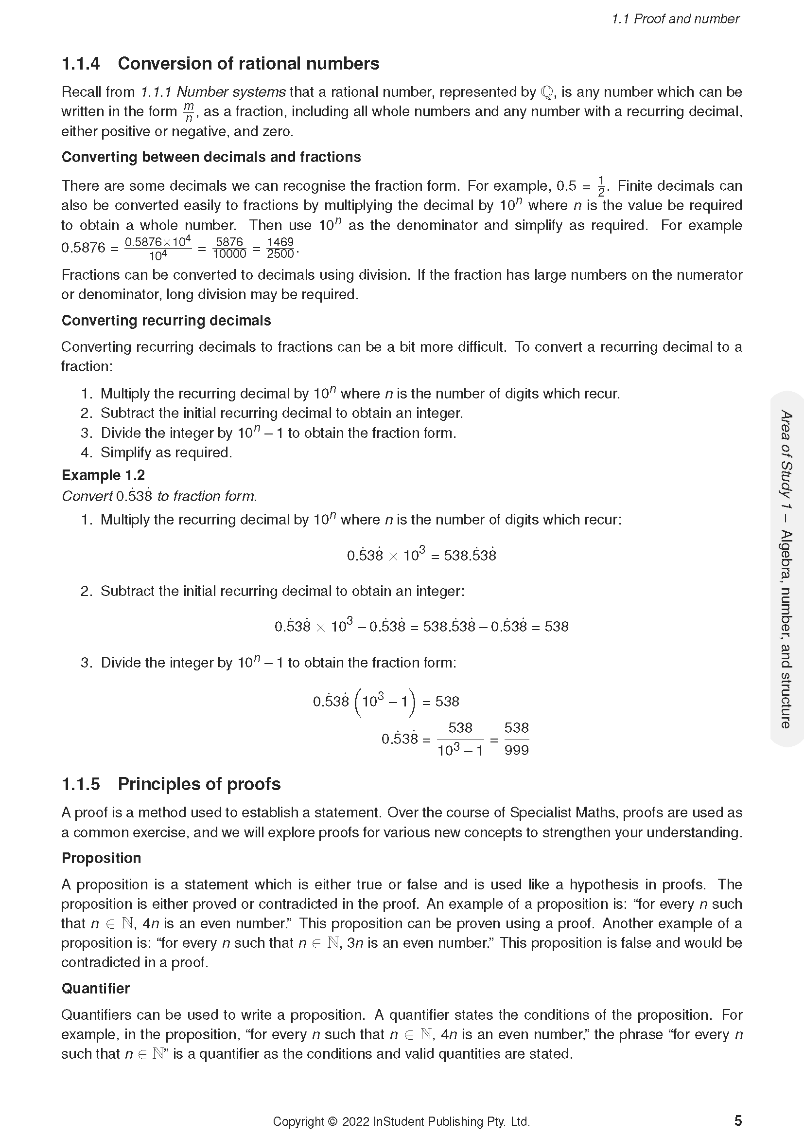 VCE Specialist Maths 1&2 Complete Course Notes by ATAR Notes, displaying a page with text and mathematical equations.