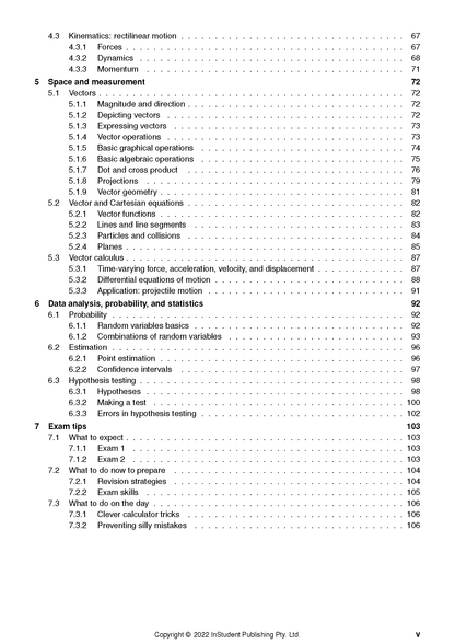 VCE Specialist Maths 3&4 Complete Course Notes by ATAR Notes showing a detailed table of contents page.