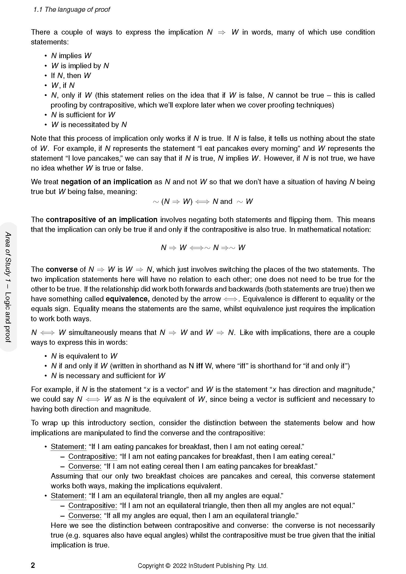 Course Notes by ATAR Notes showing detailed mathematical concepts, symbols, and examples on a white page.