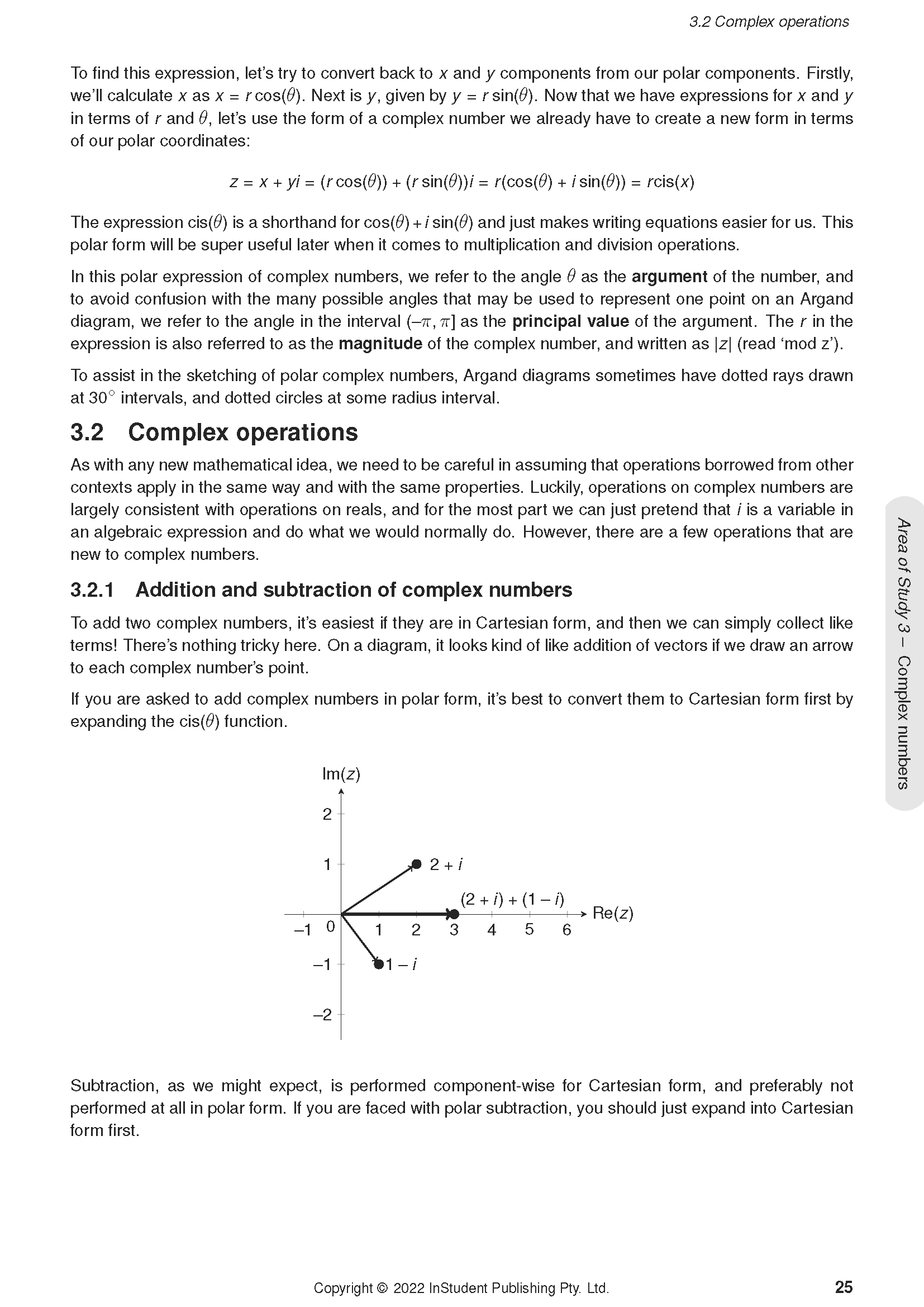 Course notes by ATAR Notes, displaying a page about complex operations with an Argand diagram.