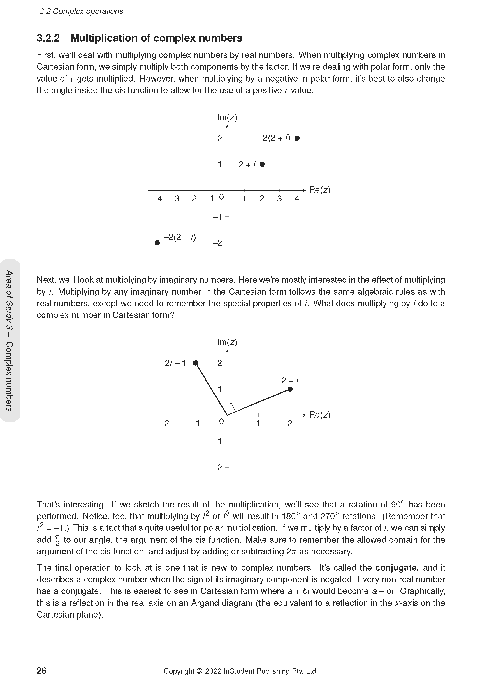 VCE Specialist Maths Course Notes by ATAR Notes, a page with mathematical text and two complex plane diagrams.