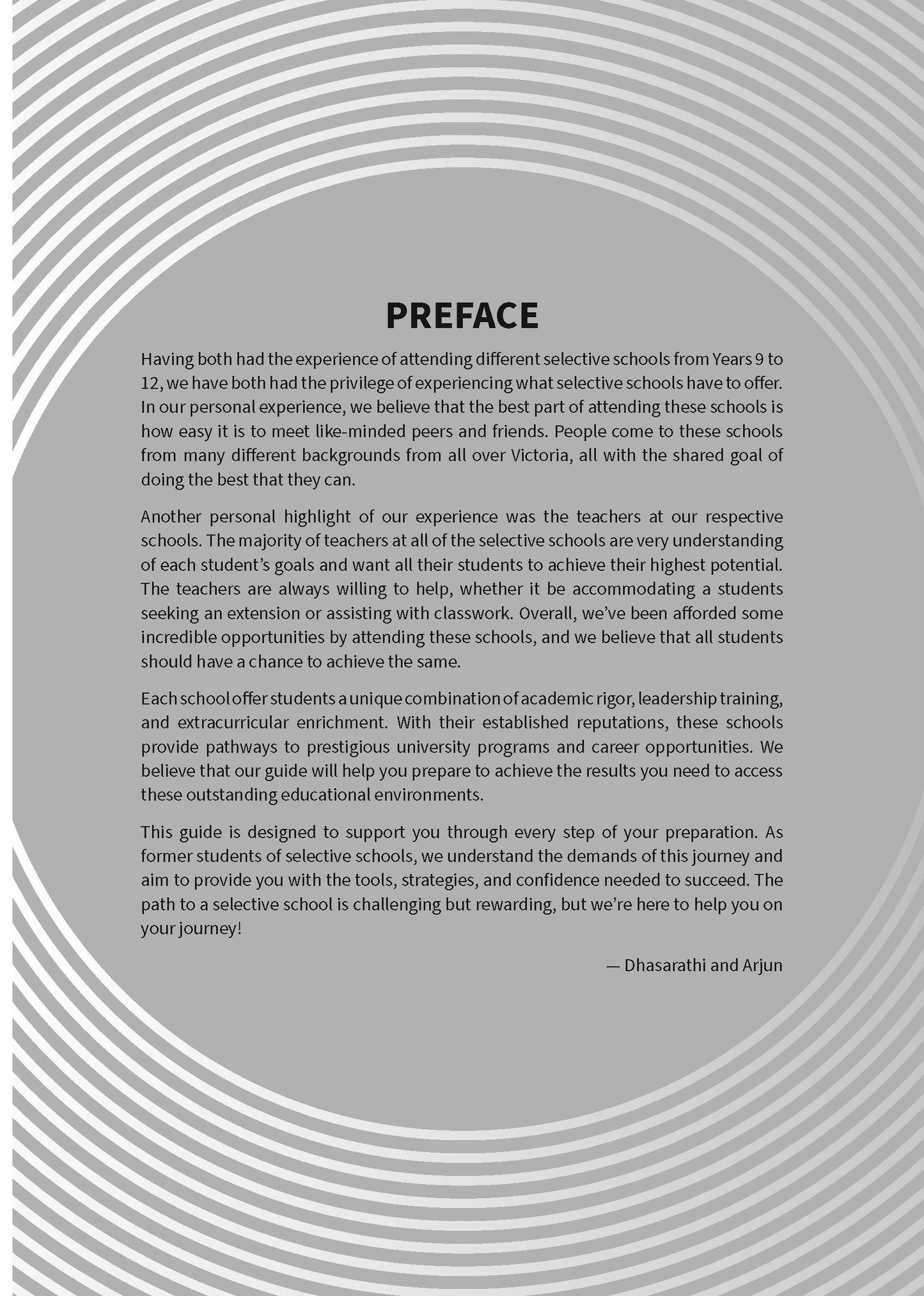 Page from a guidebook by ATAR Notes, featuring "PREFACE" text on a grey background with white curved lines.