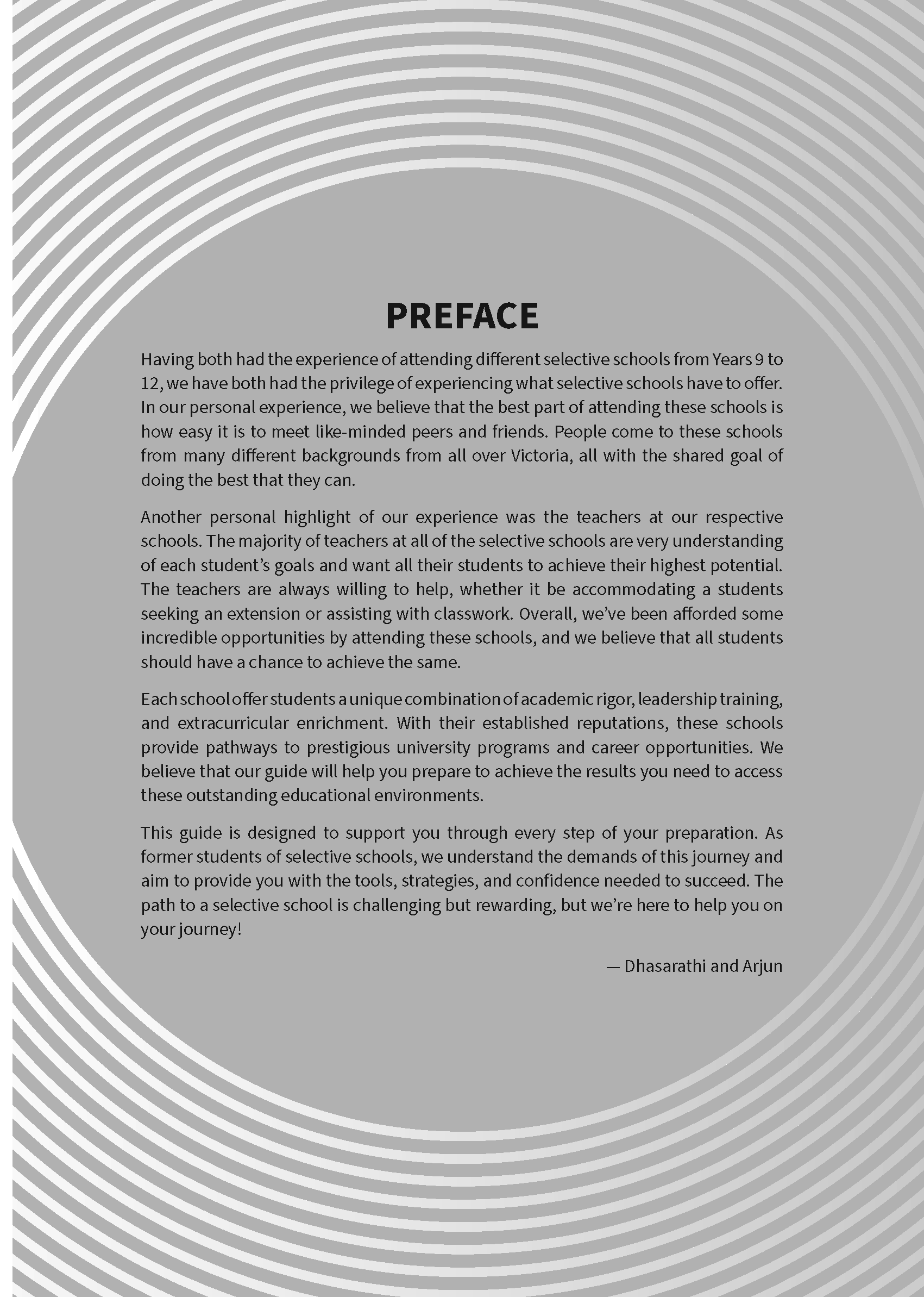 Page from a guidebook by ATAR Notes, featuring "PREFACE" text on a grey background with white curved lines.