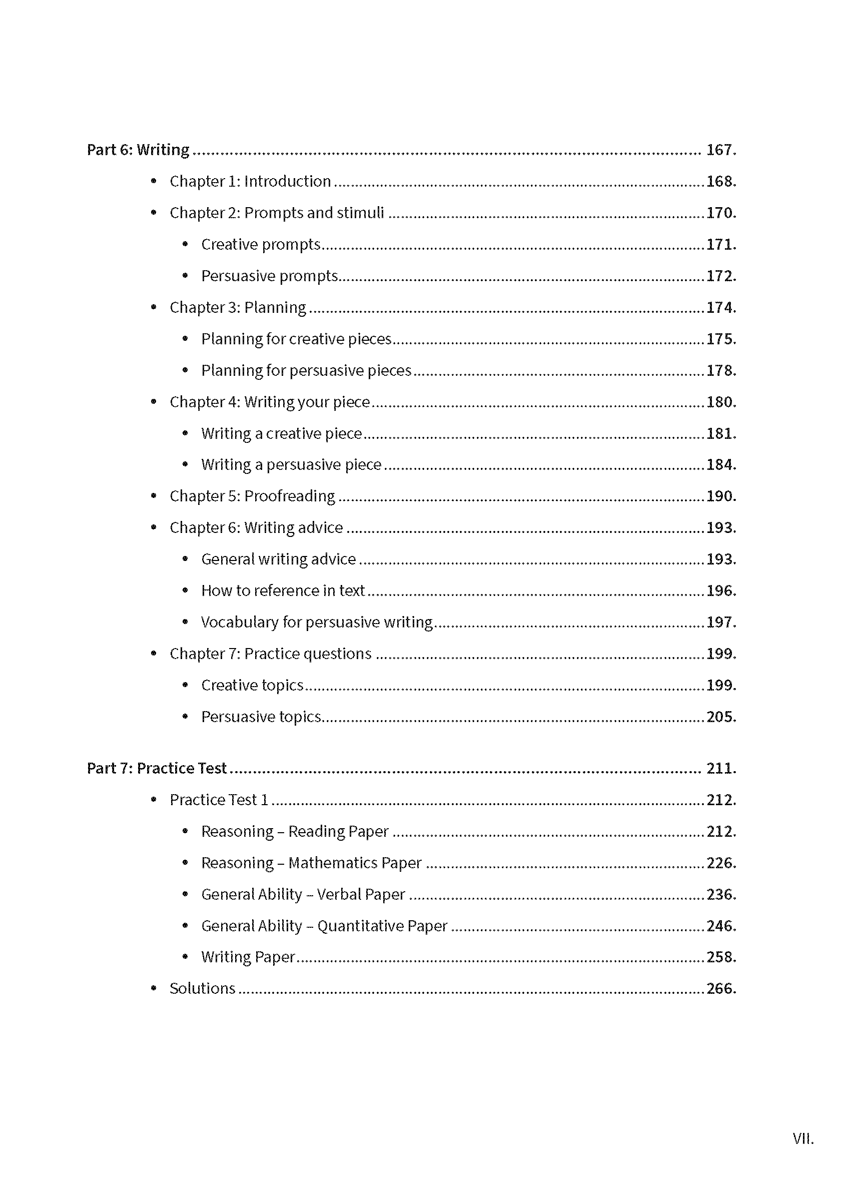 Exam preparation guide by ATAR Notes, displaying a black and white table of contents page with detailed chapters.