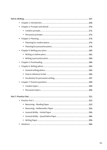 Exam preparation guide by ATAR Notes, displaying a black and white table of contents page with detailed chapters.
