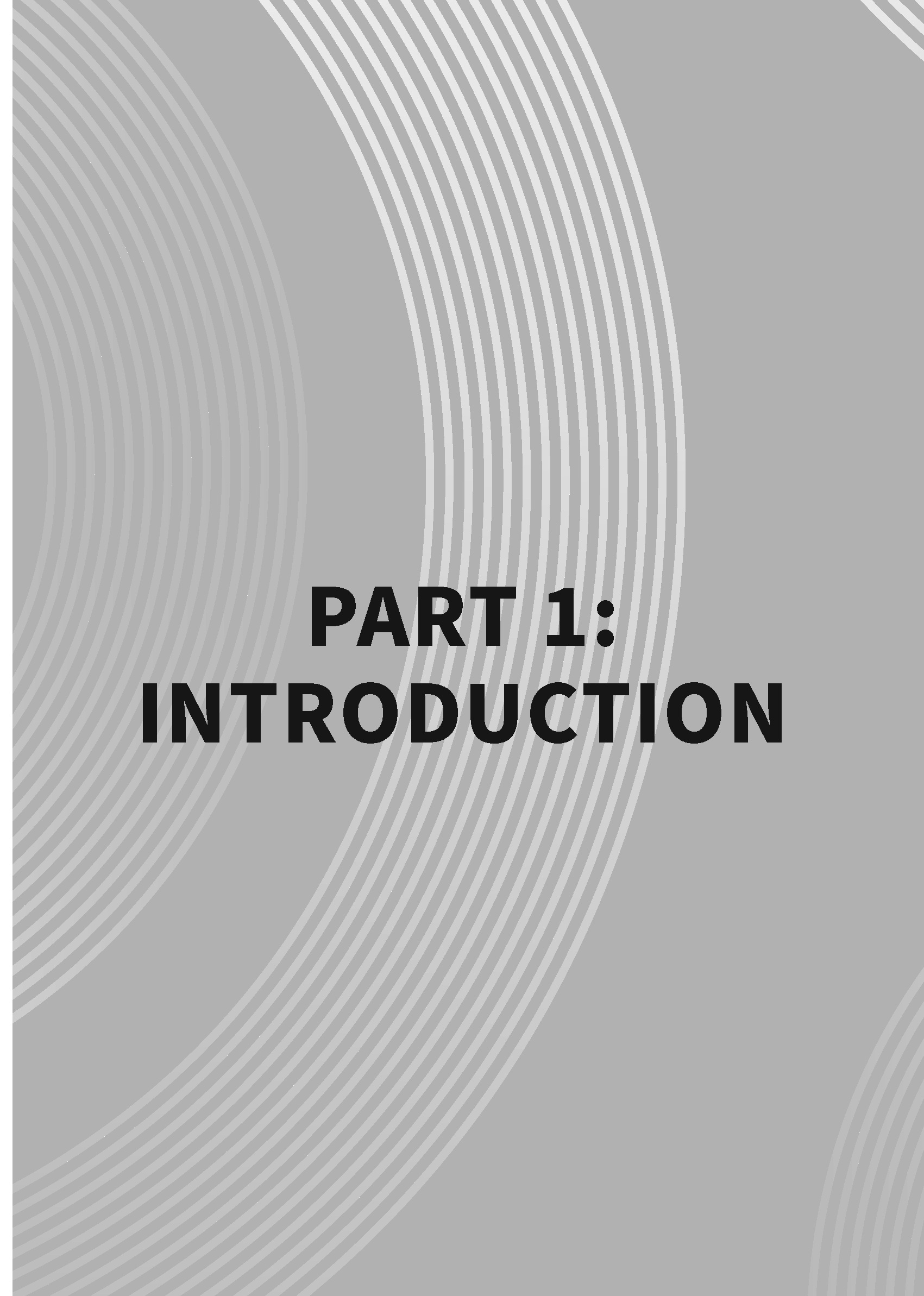Course notes guide title page with "PART 1: INTRODUCTION" in black text on a grey background with curved line patterns.