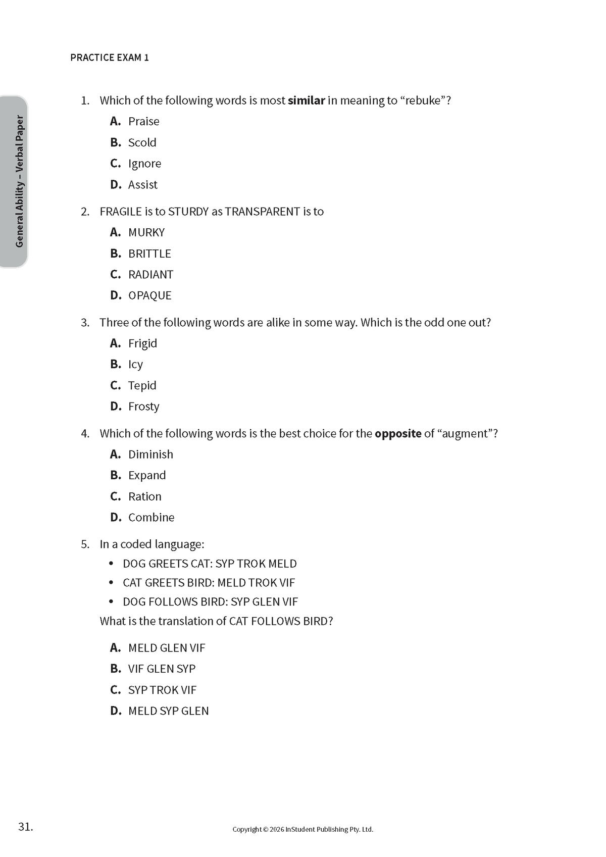ATAR Notes VIC Selective Schools Practice Exams: Year 9 Entry (2026-2028)