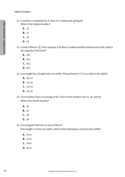ATAR Notes VIC Selective Schools Practice Exams: Year 9 Entry (2026-2028)