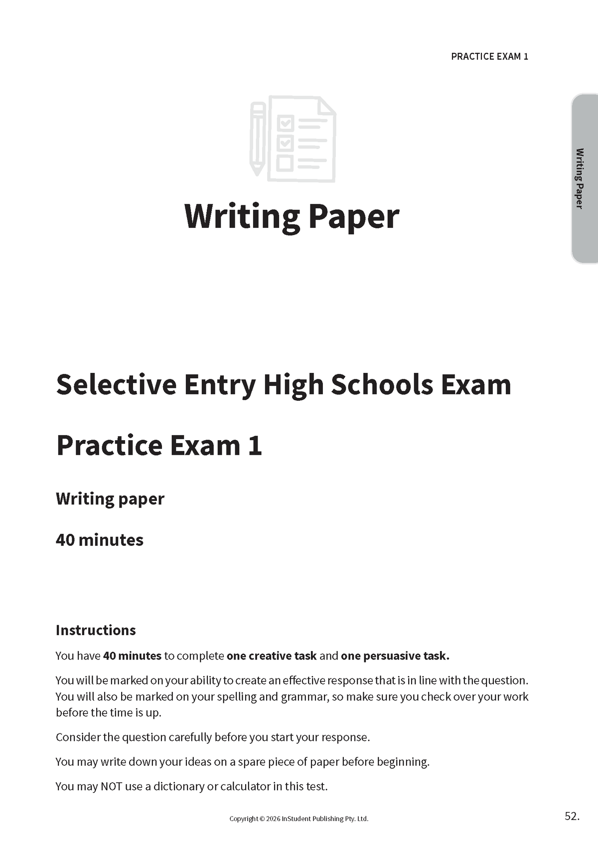ATAR Notes VIC Selective Schools Practice Exams: Year 9 Entry (2026-2028)