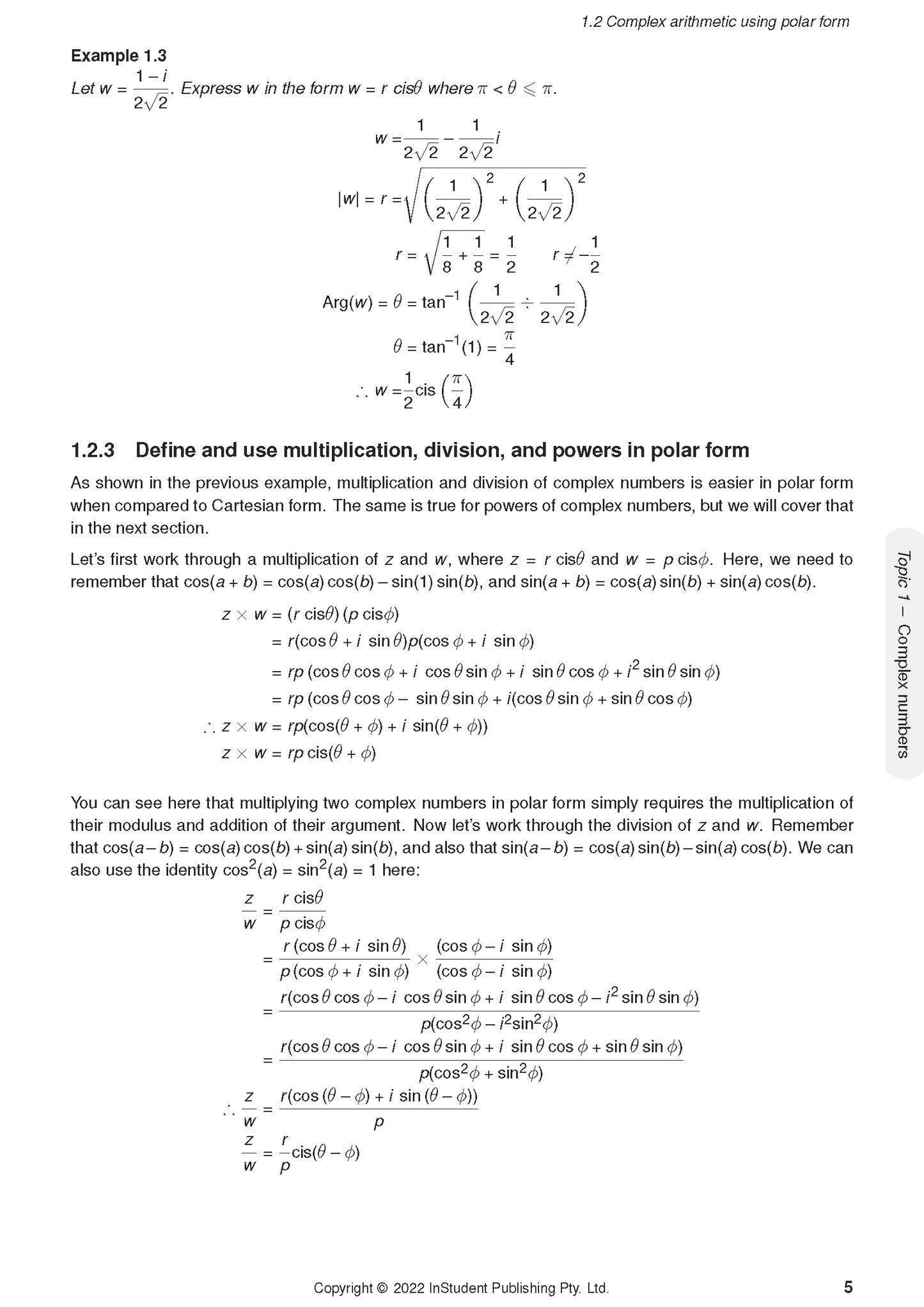 Specialist Maths 3&4 Notes by ATAR Notes, a cropped page view with black text and complex number equations.
