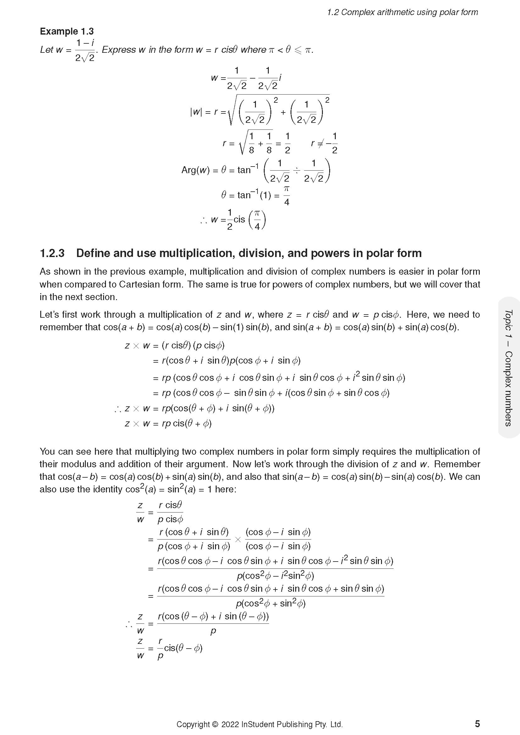 Specialist Maths 3&4 Notes by ATAR Notes, a cropped page view with black text and complex number equations.