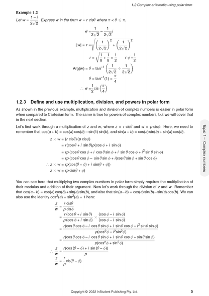 Specialist Maths 3&4 Notes by ATAR Notes, a cropped page view with black text and complex number equations.