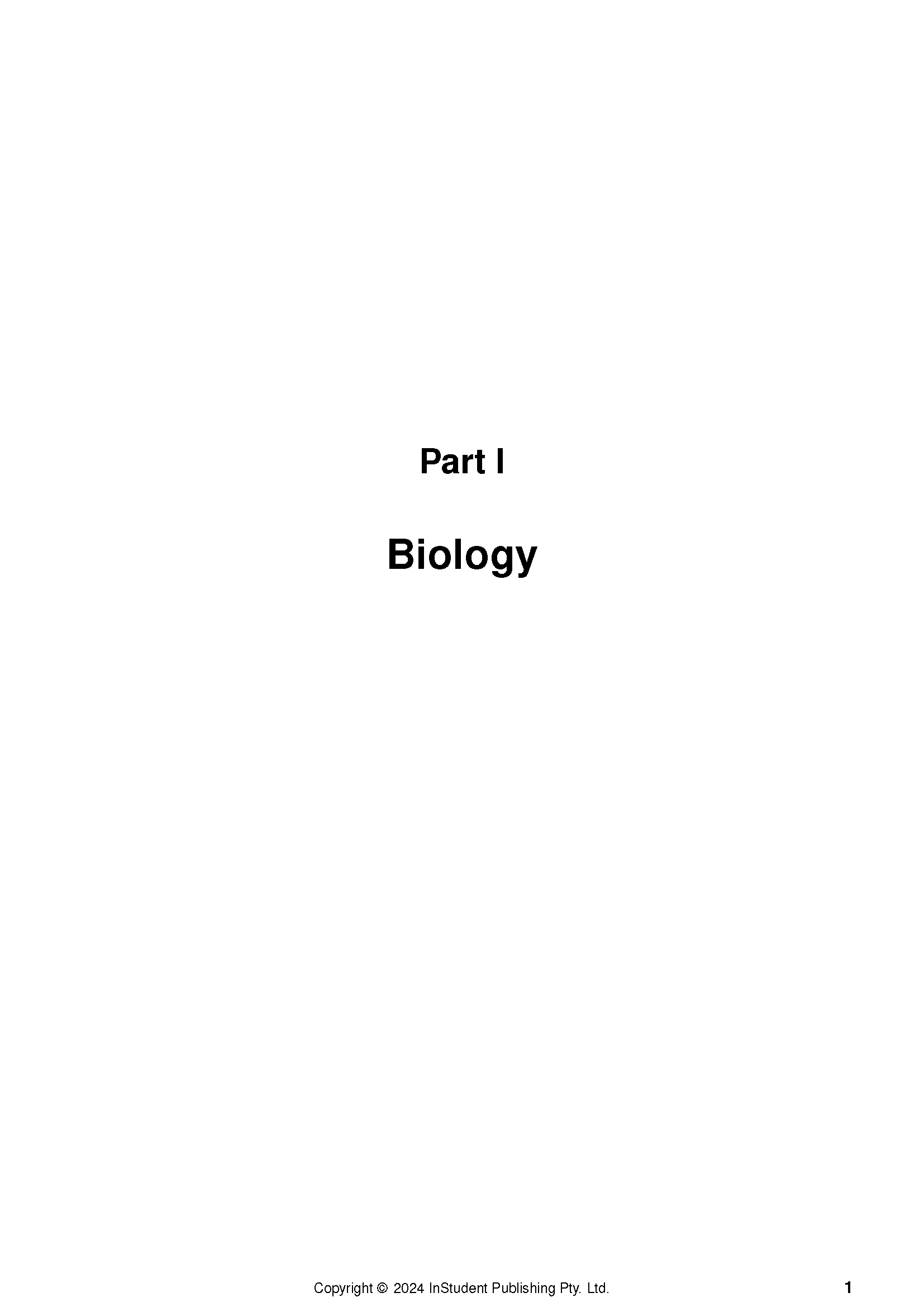 White course notes by ATAR Notes, displaying "Part I Biology" and copyright details on the title page.