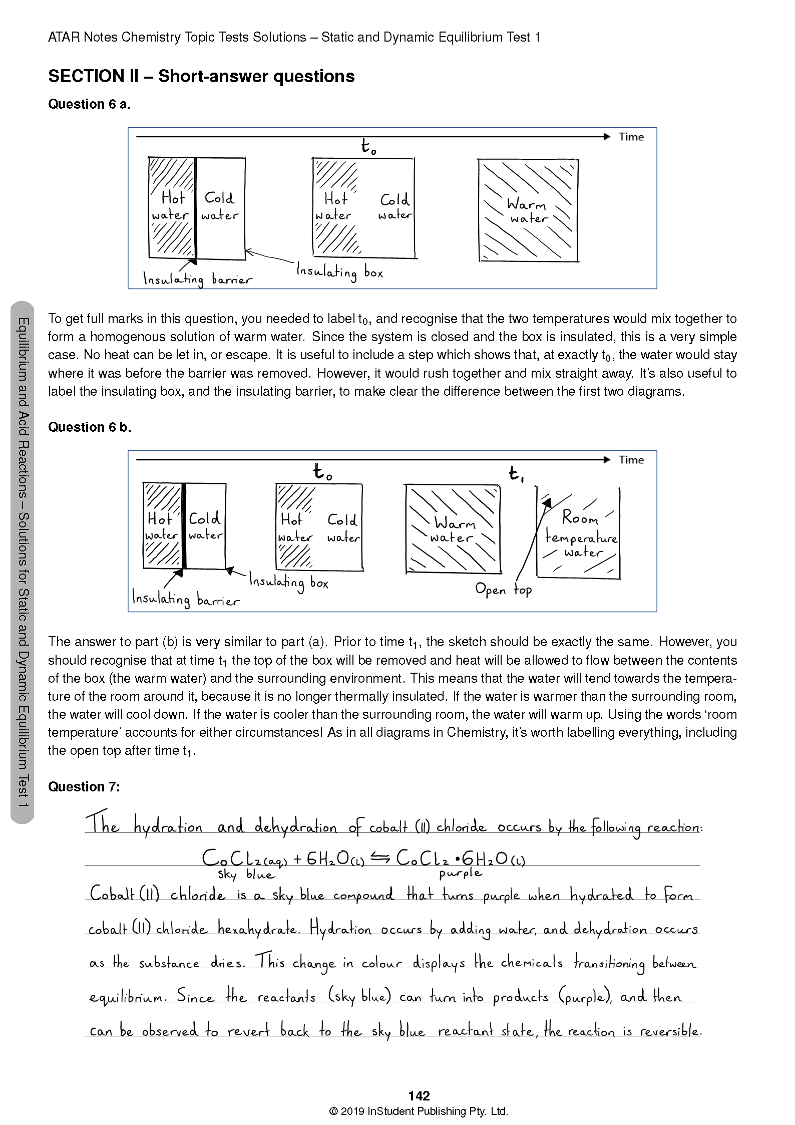 HSC Year 12 Chemistry Topic Tests by ATAR Notes, showing pages with diagrams, chemical equations, and handwritten solutions.