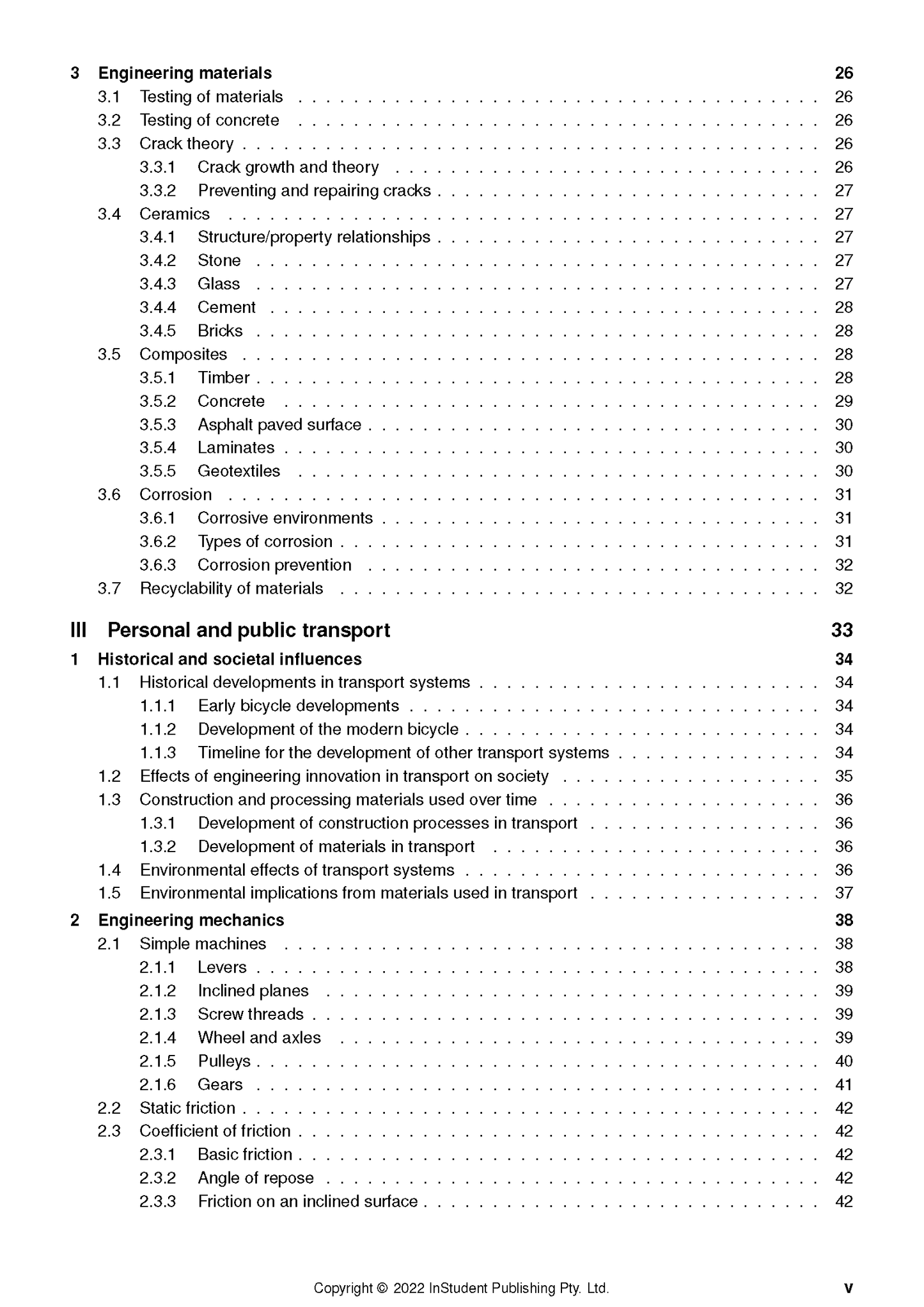 Engineering Studies Course Notes by ATAR Notes, featuring a table of contents with sections and page numbers on a white page.