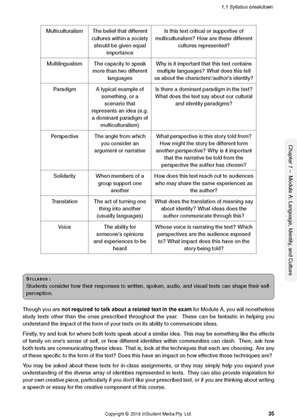 Course notes page by ATAR Notes detailing cultural and linguistic concepts with a gray syllabus box.