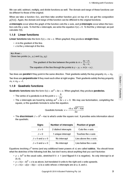 Detailed page from Mathematics Advanced Course Notes by ATAR Notes, displaying mathematical text, formulas, and tables.