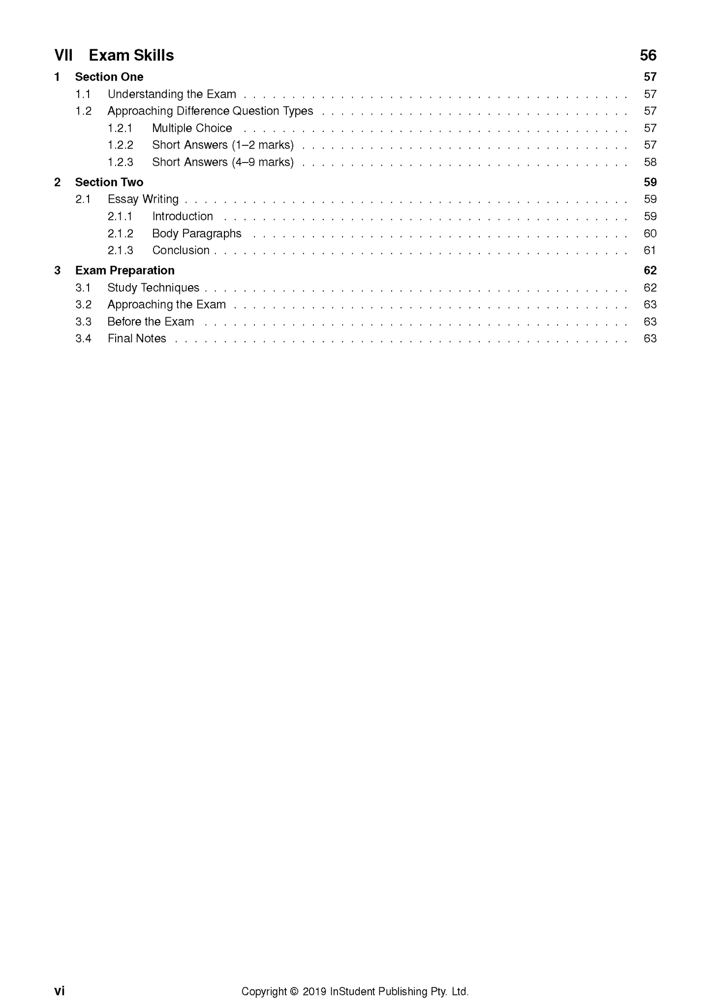 Table of contents for HSC Year 12 Society and Culture course notes by ATAR Notes, featuring sections and page numbers on a white page.