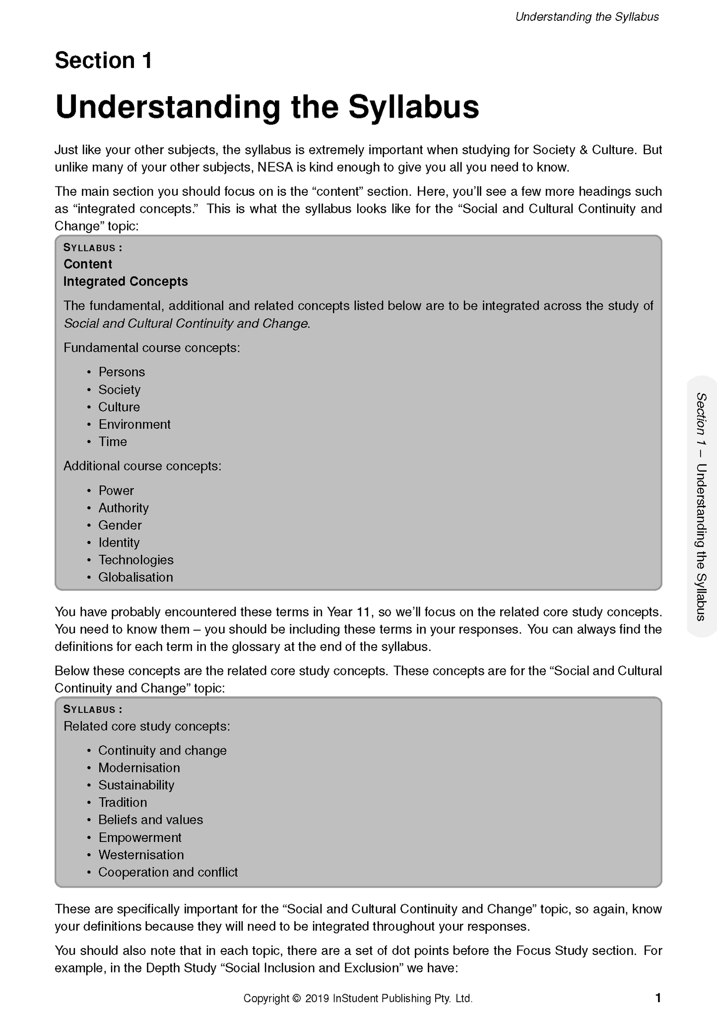 White page of Course Notes by ATAR Notes displaying Section 1 Understanding the Syllabus with text and bullet points.