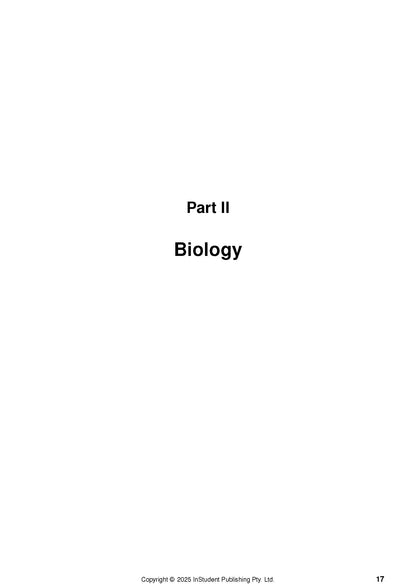 White page of Course Notes by ATAR Notes, displaying "Part II Biology" in bold black text, with copyright © 2025 and page 17.