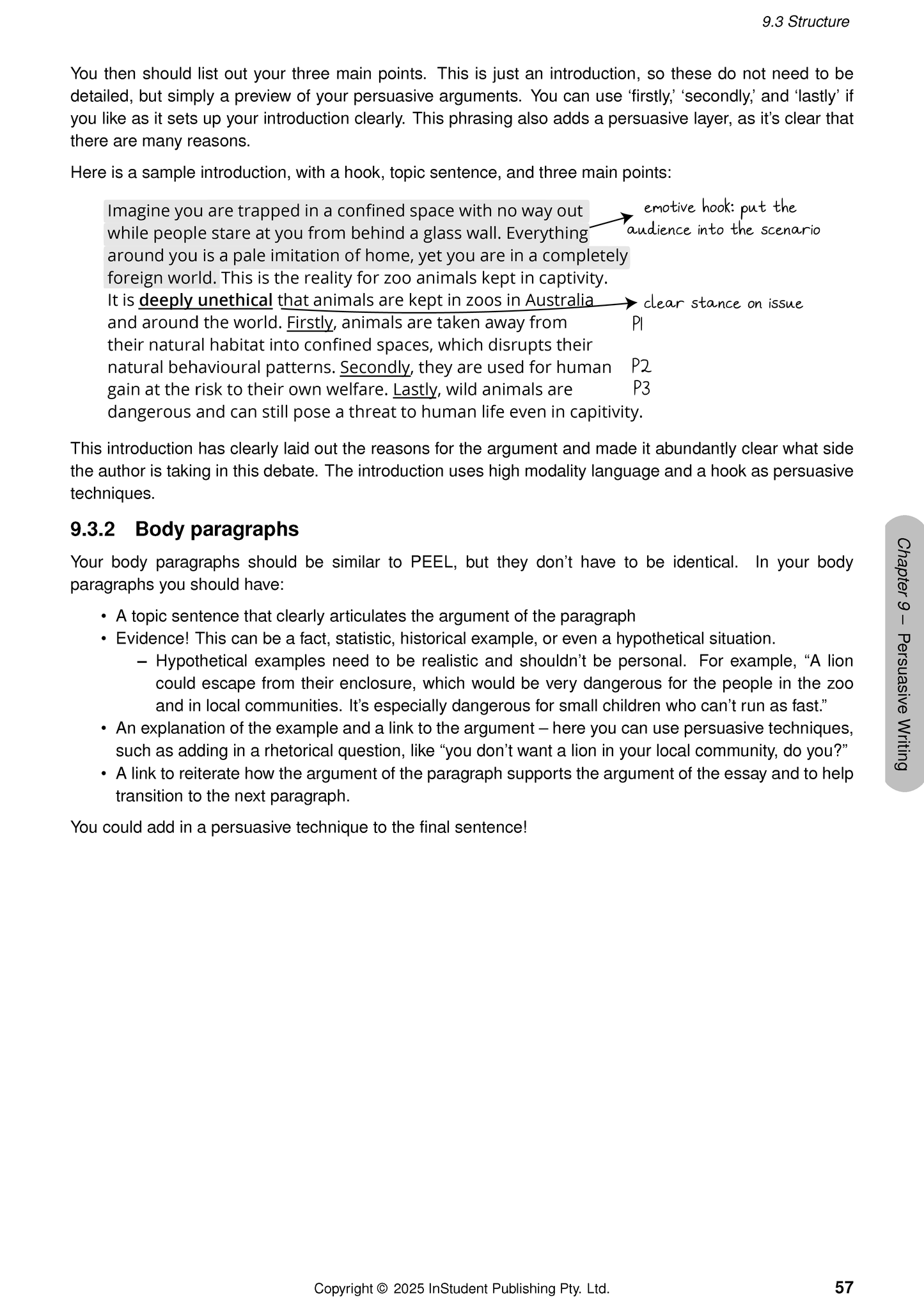 Year 8 English Course Notes by ATAR Notes, featuring white pages with black text, handwritten notes, and '9.3 Structure' section.