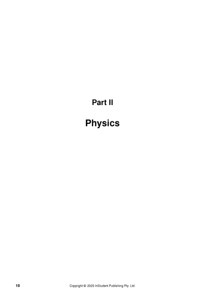 White course notes by ATAR Notes, displaying 'Part II Physics', page 18, and publisher's copyright.