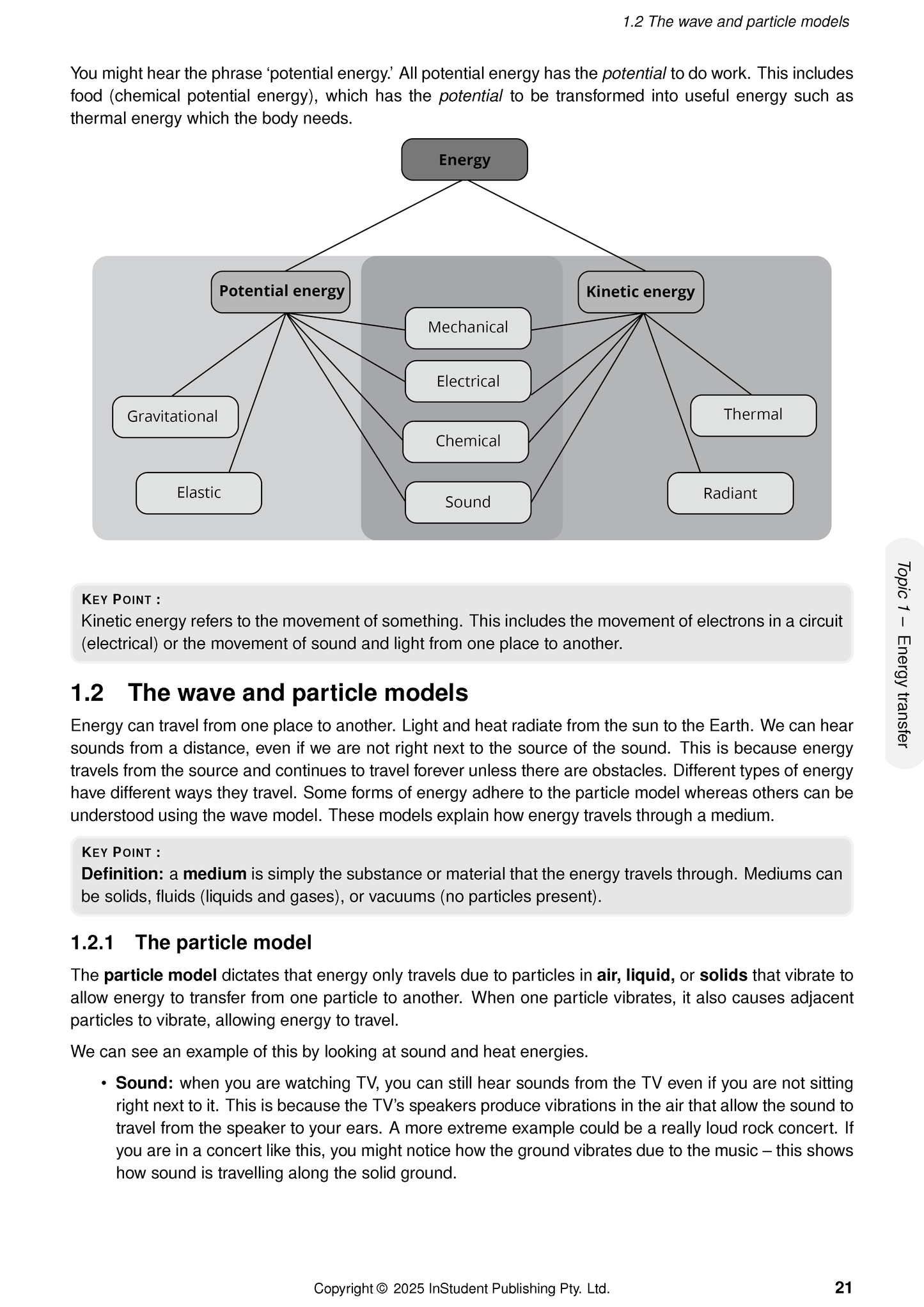 Year 9 Science Complete Course Notes by ATAR Notes, showing a page with an energy diagram and text on wave and particle models.