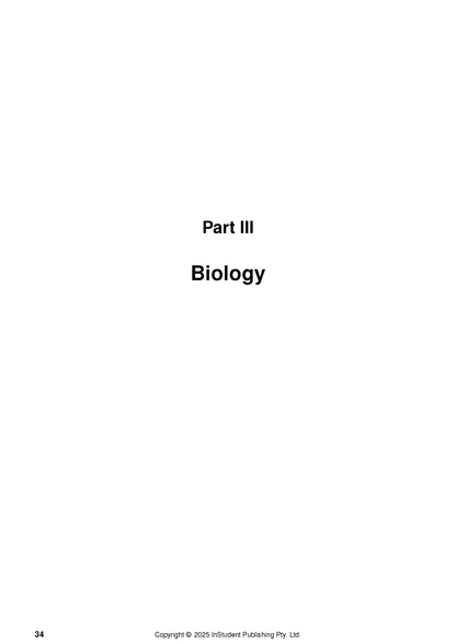 Year 9 Science Complete Course Notes by ATAR Notes, featuring a page with 'Part III Biology' title.