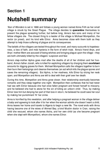 Text guide by InStudent Publishing Pty. Ltd. showing a 'Nutshell summary' section with black text on a white page.