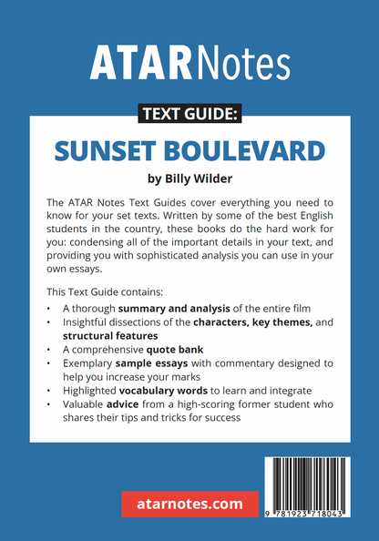 ATAR Notes Text Guide: Sunset Boulevard by Billy Wilder