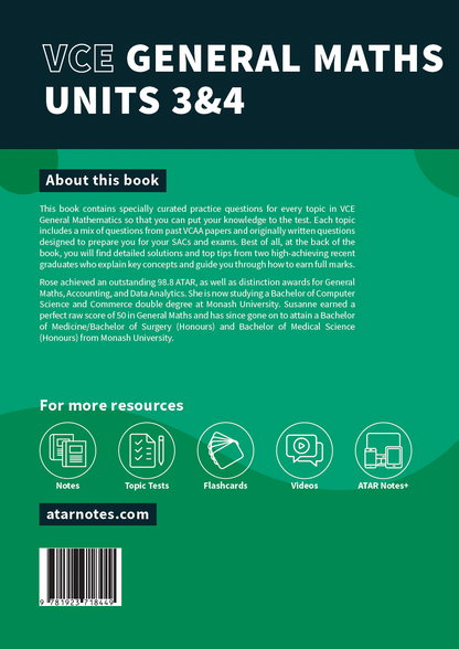 ATAR Notes VCE General Maths 3&4 Topic Tests (2027-2029)