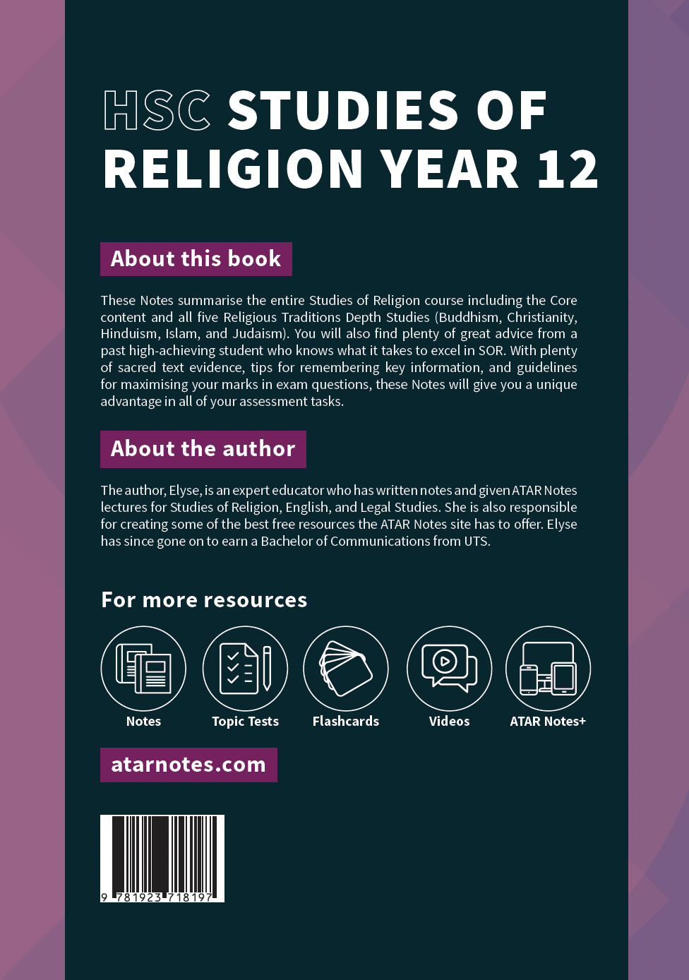 ATAR Notes HSC Year 12 Studies of Religion (SOR 1 and 2) Complete Course Notes (2027-2029)