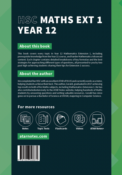 ATAR Notes HSC Year 12 Mathematics Extension 1 Complete Course Notes (2026-2028)