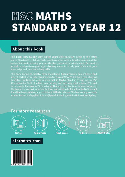 ATAR Notes HSC Year 12 Mathematics Standard 2 Topic Tests (2026-2029)