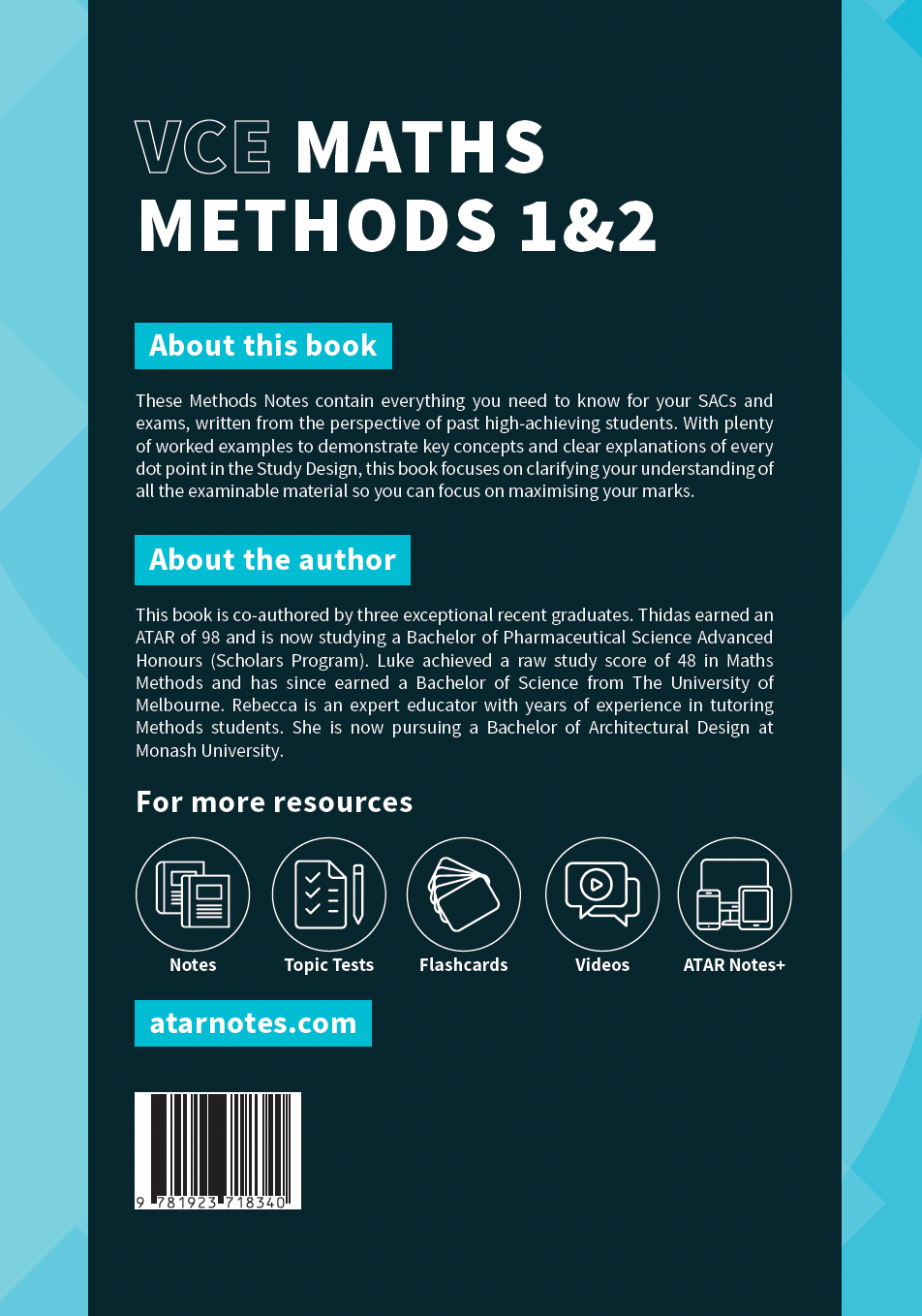 ATAR Notes VCE Maths Methods 1&2 Complete Course Notes (2027-2029)