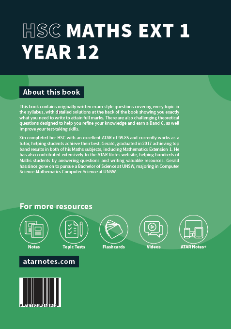 ATAR Notes HSC Year 12 Mathematics Extension 1 Topic Tests (2026-2029)