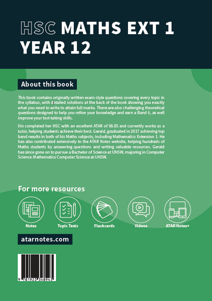 ATAR Notes HSC Year 12 Mathematics Extension 1 Topic Tests (2026-2029)