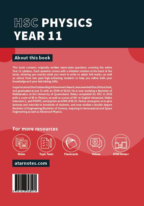 ATAR Notes HSC Year 11 Physics Topic Tests (2027-2029)