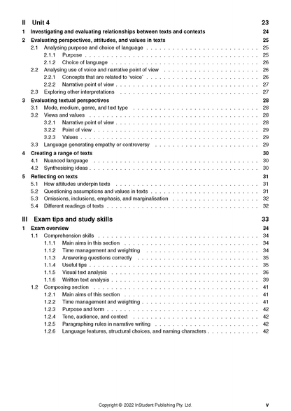 WACE Year 12 English 3&4 Complete Course Notes by ATAR Notes, showing the Table of Contents with units and page numbers.