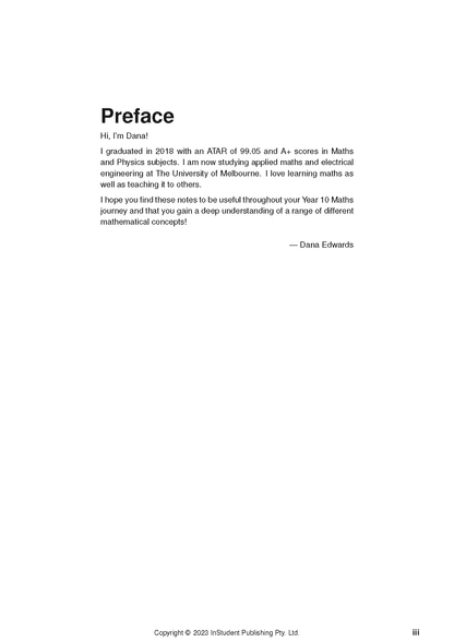 Course notes by ATAR Notes, displaying the Preface page with introductory text.